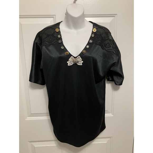 Vintage California Sweetshirt Women's Sz Small Black Grunge Boho Goth Shirt Top - Picture 2 of 7